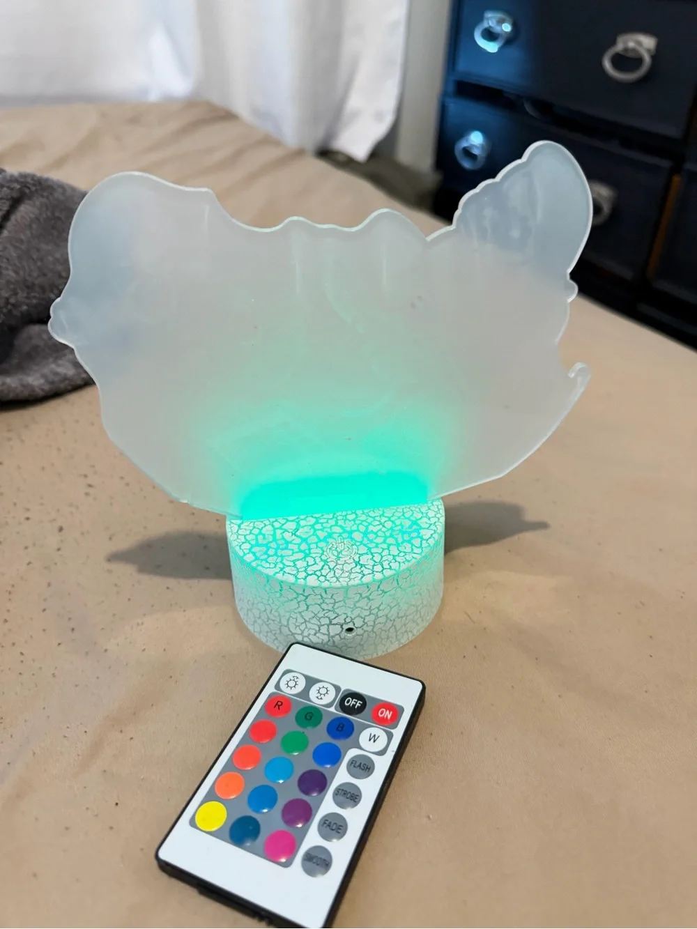 LED Color-Changing Night Light with Remote - Pink